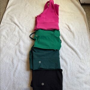 lululemon athletica Sports Bra Set - Hot Pink, Kelly Green, Teal, Black
